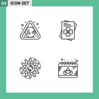 ensemble de 4 moderne ui Icônes symboles panneaux pour Terre production déchets Irlande travail modifiable vecteur conception éléments
