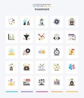 Créatif investissement 25 plat icône pack tel comme Commencez. finance. entreprise. investissement. budget vecteur