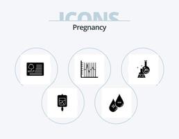 grossesse glyphe icône pack 5 icône conception. statistiques. progrès. plus. médical. cardiologie vecteur