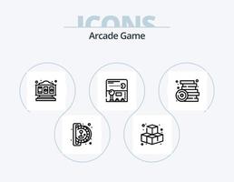 arcade ligne icône pack 5 icône conception. . Jeux. . Jeu vecteur