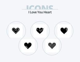 cœur glyphe icône pack 5 icône conception. cœur. bien. l'amour. d'accord. cœur vecteur