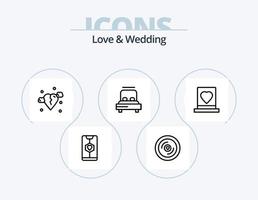 l'amour et mariage ligne icône pack 5 icône conception. l'amour. direction. mariage. amoureux vecteur