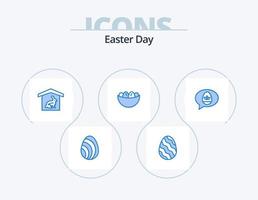 Pâques bleu icône pack 5 icône conception. discuter. œuf. maison. Pâques. bol vecteur