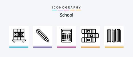 école ligne 5 icône pack comprenant . éducation. éducation. livre. médical livre. Créatif Icônes conception vecteur