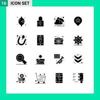 ensemble de 16 moderne ui Icônes symboles panneaux pour emplacement aimant Soleil Puissance électricité modifiable vecteur conception éléments