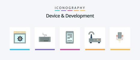 dispositif et développement plat 5 icône pack comprenant multimédia. éducation. mobile . signal. appareil. Créatif Icônes conception vecteur