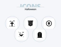 Halloween glyphe icône pack 5 icône conception. pièce de monnaie. horreur. religion. Halloween. Cour vecteur