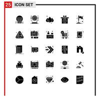 Stock vecteur icône pack de 25 ligne panneaux et symboles pour carte drapeau toilette présent cadeau modifiable vecteur conception éléments