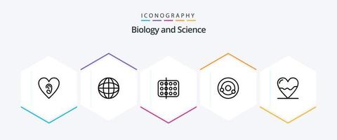 la biologie 25 ligne icône pack comprenant anatomie. chimie. la biologie. la biologie. échantillon vecteur