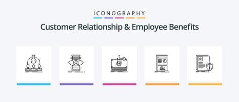 client relation et employé avantages ligne 5 icône pack comprenant été. Noël. note. forêt.. Créatif Icônes conception vecteur