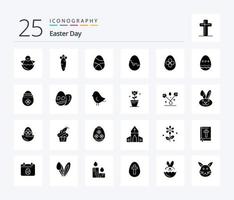 Pâques 25 solide glyphe icône pack comprenant œuf. Pâques. la nature. décoration. Oeuf vecteur