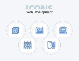 la toile développement bleu icône pack 5 icône conception. dessin. conception. paramètre. plan. développement vecteur