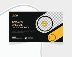 restaurant menu alimentaire youtube vignette entreprise et conception de modèle de bannière web vecteur