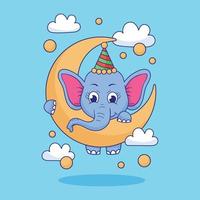 illustration de bébé éléphant, mignon bébé éléphant, vecteur d'illustration d'éléphant