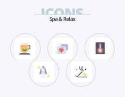 spa et se détendre plat icône pack 5 icône conception. température. facilité. relaxation. beauté. bien-être vecteur