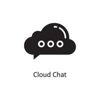 illustration de conception d'icône solide de vecteur de chat en nuage. symbole de cloud computing sur fond blanc fichier eps 10
