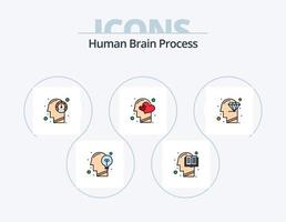 Humain cerveau processus ligne rempli icône pack 5 icône conception. Humain. nuage. connaissance. processus. Humain vecteur