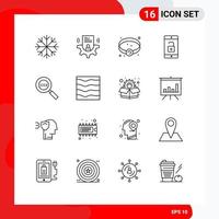 pack de 16 Créatif grandes lignes de grossissant code chercher bijoux code mobile application modifiable vecteur conception éléments