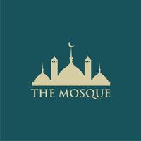 modèle d'icône vectorielle de logo de mosquée islamique. vecteur pro