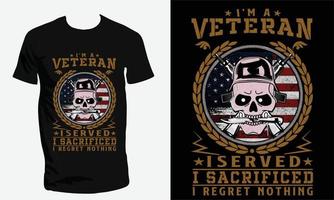 vétéran de l'armée américaine et conception de tshirt militaire américain vecteur