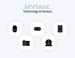 dispositifs glyphe icône pack 5 icône conception. téléphone. dispositifs. sans fil. téléphone portable. psp vecteur