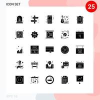 ensemble de 25 moderne ui Icônes symboles panneaux pour presse-papiers nouvelles app vivre divertissement modifiable vecteur conception éléments