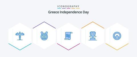 Grèce indépendance journée 25 bleu icône pack comprenant Grèce. bouclier. nation. Irlande. prix vecteur