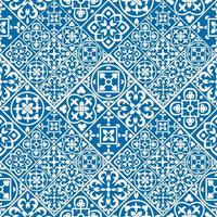 modèle sans couture portugais avec tuiles azulejo. magnifique motif de patchwork sans couture à partir de carreaux marocains colorés, d'ornements vecteur