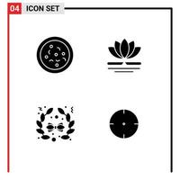 4 Créatif Icônes moderne panneaux et symboles de Pizza décoration fleur chinois objectif modifiable vecteur conception éléments