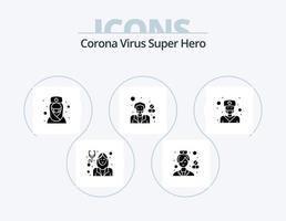 couronne virus super héros glyphe icône pack 5 icône conception. pharmacie. hôpital. médecin. santé. avatar vecteur