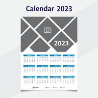 calendrier mural 2023, design de calendrier minimaliste, moderne et classique pour l'impression vecteur