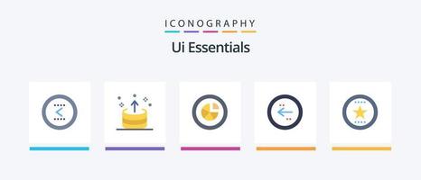 ui essentiel plat 5 icône pack comprenant cercle. La Flèche. ui. rapport. diagramme. Créatif Icônes conception vecteur