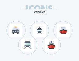 Véhicules plat icône pack 5 icône conception. transport. hélicoptère. transport. transport. rempli vecteur