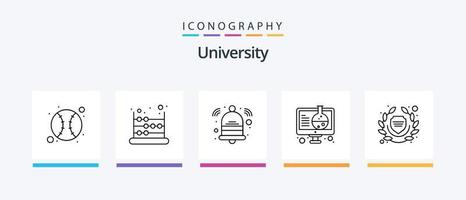 Université ligne 5 icône pack comprenant composer. succès. collège. étude. livres. Créatif Icônes conception vecteur