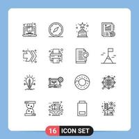 16 universel grandes lignes ensemble pour la toile et mobile applications vite vers l'avant conception la navigation rapport analytique modifiable vecteur conception éléments