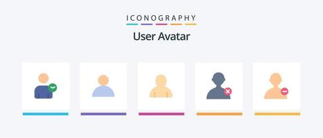 utilisateur plat 5 icône pack comprenant . homme. utilisateur. Créatif Icônes conception vecteur