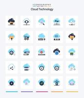 Créatif nuage La technologie 25 plat icône pack tel comme envoyer. partager. nuage. accès. Les données vecteur