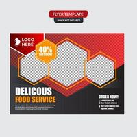 menu de nourriture et modèle de flyer de restaurant vecteur
