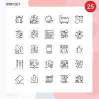 groupe de 25 lignes panneaux et symboles pour retour d'information client la satisfaction américain lit pièce protecteur modifiable vecteur conception éléments