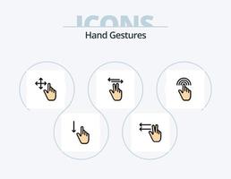 main gestes ligne rempli icône pack 5 icône conception. déplacer. en haut. Cliquez sur. doigt. main vecteur