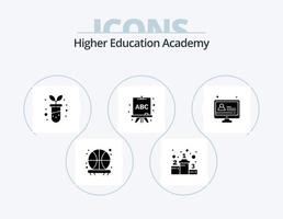 académie glyphe icône pack 5 icône conception. . . botanique. leçon. e apprentissage vecteur