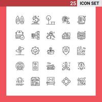 universel icône symboles groupe de 25 moderne lignes de liste de contrôle chercher ville idée conception modifiable vecteur conception éléments