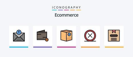 commerce électronique ligne rempli 5 icône pack comprenant signe. fermé. Info. planche. moins. Créatif Icônes conception vecteur