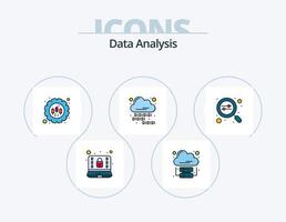 Les données une analyse ligne rempli icône pack 5 icône conception. CSS. préférences. technologie. données. Sécurité vecteur
