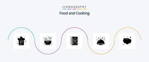 nourriture glyphe 5 icône pack comprenant légume. aliments. cuisine. doubler. dôme vecteur