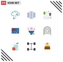 9 universel plat couleurs ensemble pour la toile et mobile applications l'amour bouquet nettoyer énergie drapeau Australie modifiable vecteur conception éléments