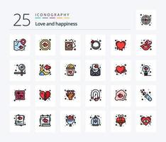 l'amour 25 ligne rempli icône pack comprenant fou l'amour. mariage. étiqueter. anneau. mariage vecteur