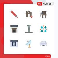 Stock vecteur icône pack de 9 ligne panneaux et symboles pour pointe achats chaise boutique école modifiable vecteur conception éléments