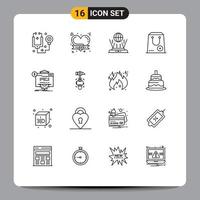 16 Créatif Icônes moderne panneaux et symboles de seo e l'Internet Commerce ajouter modifiable vecteur conception éléments