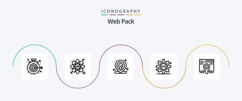 la toile pack ligne 5 icône pack comprenant paquet. recherche. emplacement. la toile. la source code vecteur
